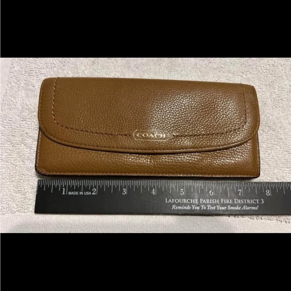 Coach Tan Leather Credit Card Wallet
